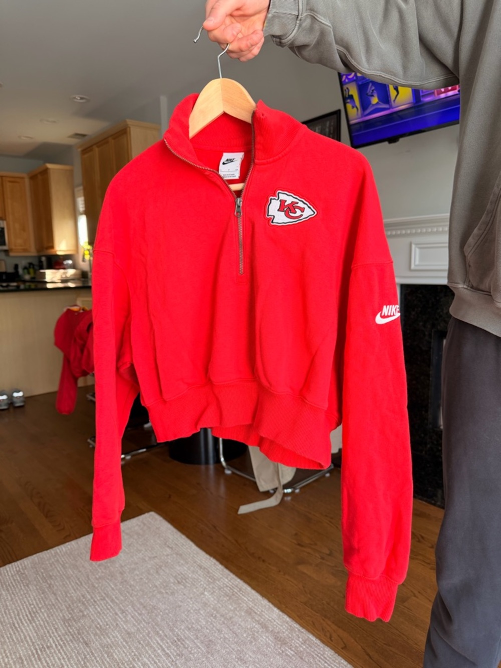 Nike Red Kansas City Chiefs Zip Pullover